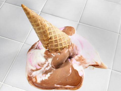 Ice cream cone on floor