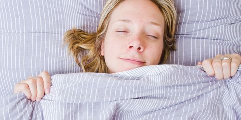 Woman having good night's sleep