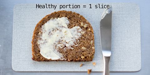 Health portion sizes for bread and butter