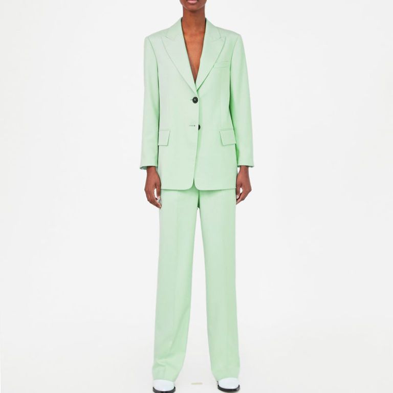 green suit women zara