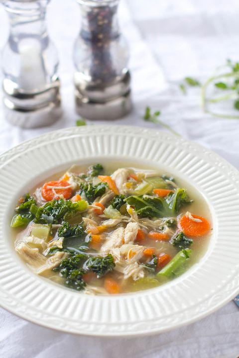 Easy chicken and kale vegetable soup 