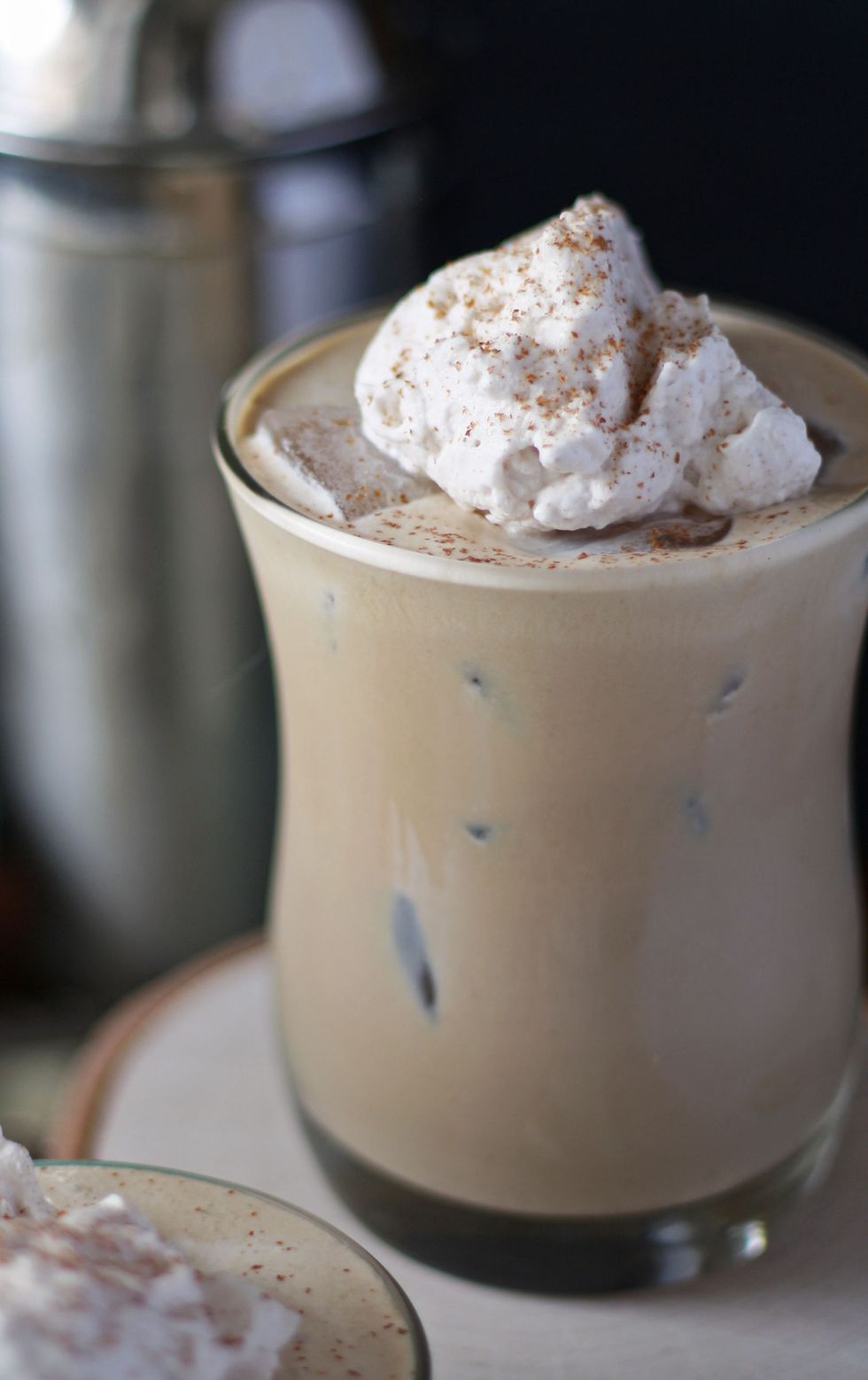 Coffee Tequila Cream Cocktail with cinnamon whipped cream