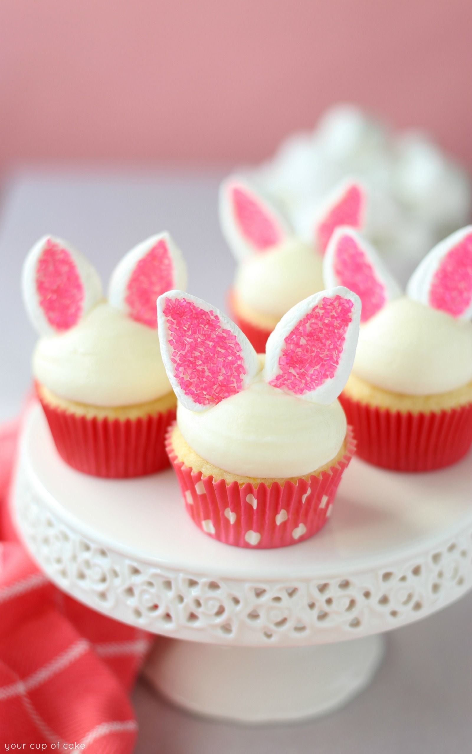 11 Easy Easter Desserts That Are Almost Too Adorable To Eat Easter   Rbk Easter Desserts White Bunny Ear Cupcakes 