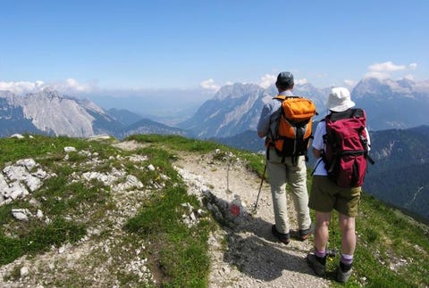 image hikers backpack mountains