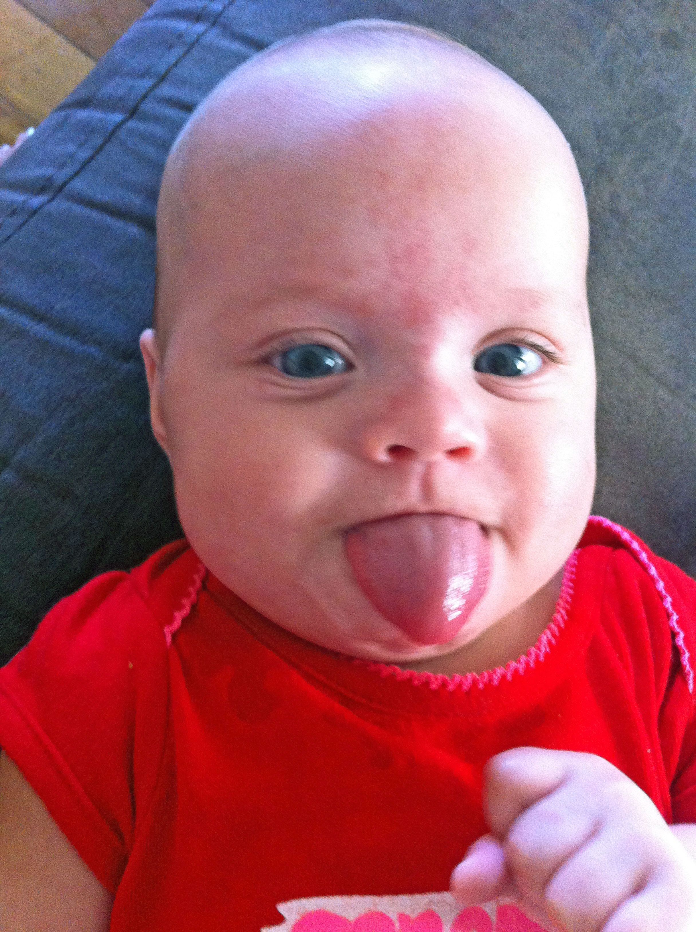 Yes This Baby Is Sticking Her Tongue Out At You But It S Not What You Think