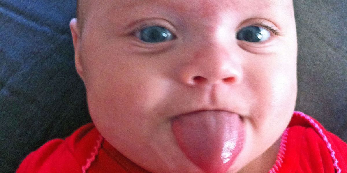 Yes, This Baby Is Sticking Her Tongue Out At You But It's Not What You