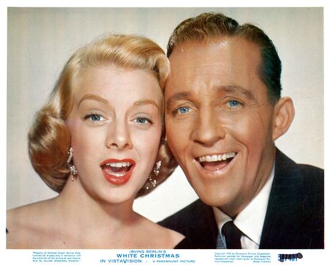Rosemary Clooney and Bing Crosby cheek to cheek in a scene from the film 'White Christmas', 1954.
