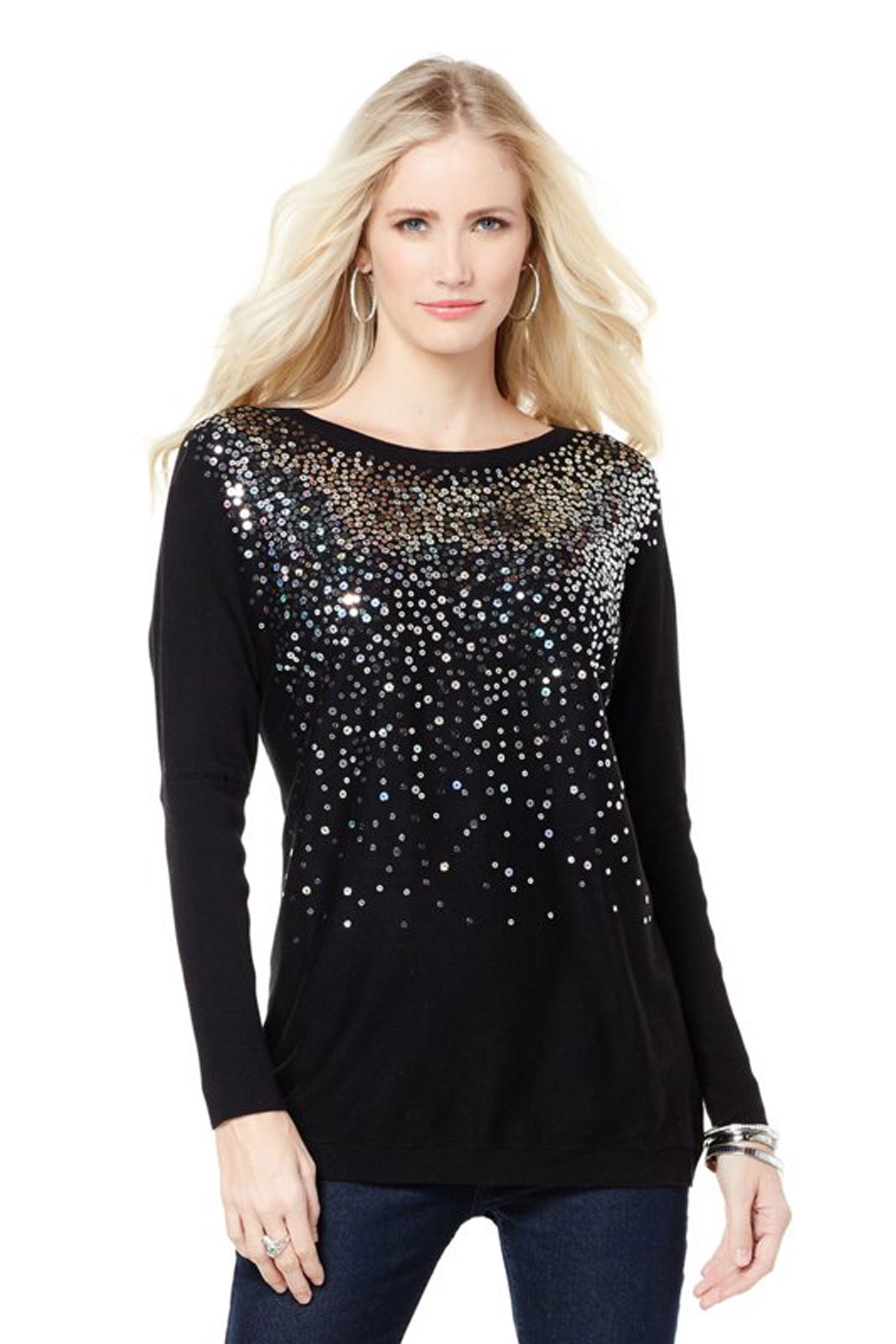 women's holiday sparkle tops