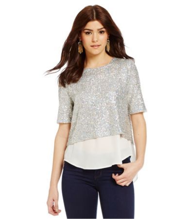 women's holiday sparkle tops