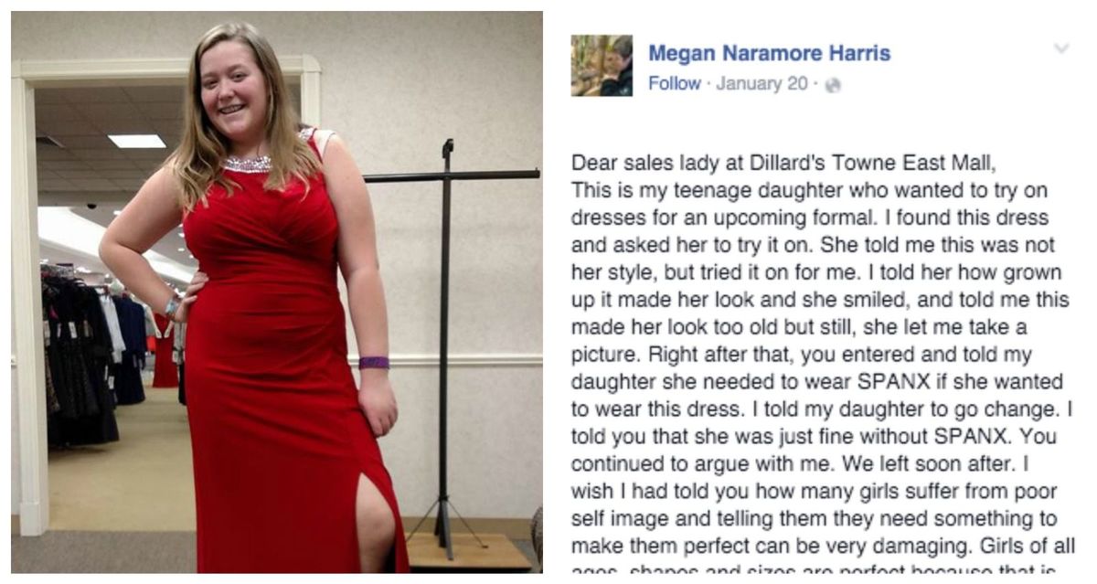 Teen body shamed at department store