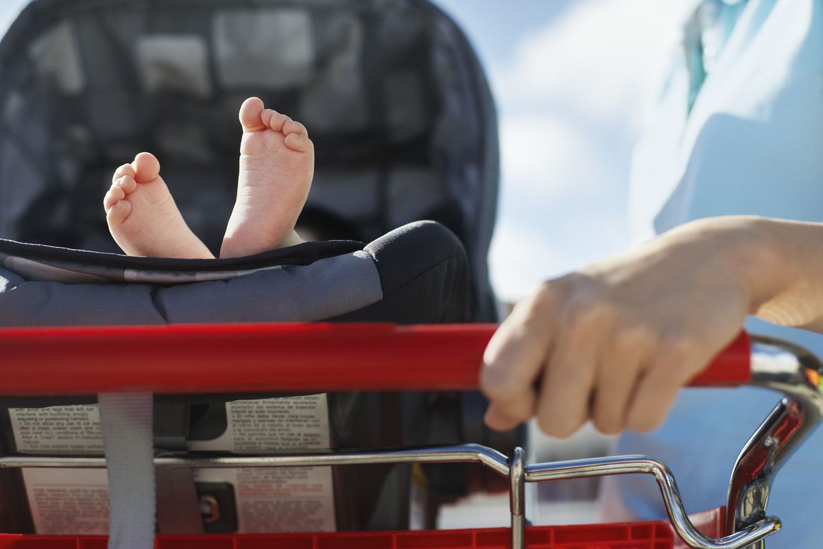 Car seat in shopping cart