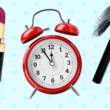 Red, Lipstick, Clock, Home accessories, Still life photography, Watch, Design, Illustration, Circle, Analog watch, 