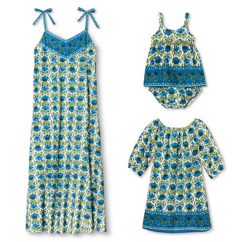 image target happy by pink chicken blue printed dresses