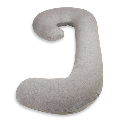 image leachco snoogle chic jersey total body pillow heather grey