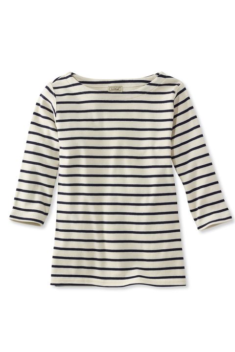 <p>Sure, nautical-inspired attire is everywhere these days—but for good reason. It's casual but still stylish, and, when paired with a simple navy pencil skirt, transitions seamlessly from a weekend stroll to strutting towards the conference room.<br></p><p><strong>French Sailor's Boatneck, $30; </strong><a href="http://www.llbean.com/llb/shop/58620?productId=964731&attrValue_0=Cream/Navy&pla1=0&mr:trackingCode=26F21996-B0F0-E211-A497-90E2BA285E75&mr:referralID=NA&mr:device=c&mr:adType=plaonline&mr:ad=57704160440&mr:keyword=&mr:match=&mr:tid=aud-64800795968:pla-155659320080&mr:ploc=9004347&mr:iloc=&mr:store=&mr:filter=155659320080&mkwid=VW6EsaSs_dc&pcrid=57704160440&qs=3091363_google&product=0GTN380001&cvosrc=cse.google.0GTN380001&cvo_crid=57704160440&lsft=mkwid:VW6EsaSs_dc,pcrid:57704160440,qs:3091363_google,product:0GTN380001,cvosrc:cse.google.0GTN380001,cvo_crid:57704160440" target="_blank"><strong>llbean.com</strong></a>.<br></p><p><a href="http://www.llbean.com/llb/shop/58620?productId=964731&attrValue_0=Cream/Navy&pla1=0&mr:trackingCode=26F21996-B0F0-E211-A497-90E2BA285E75&mr:referralID=NA&mr:device=c&mr:adType=plaonline&mr:ad=57704160440&mr:keyword=&mr:match=&mr:tid=aud-64800795968:pla-155659320080&mr:ploc=9004347&mr:iloc=&mr:store=&mr:filter=155659320080&mkwid=VW6EsaSs_dc&pcrid=57704160440&qs=3091363_google&product=0GTN380001&cvosrc=cse.google.0GTN380001&cvo_crid=57704160440&lsft=mkwid:VW6EsaSs_dc,pcrid:57704160440,qs:3091363_google,product:0GTN380001,cvosrc:cse.google.0GTN380001,cvo_crid:57704160440" target="_blank"><strong></strong></a></p>