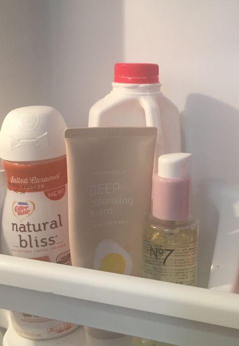 Keep cleanser and moisturizer in the fridge