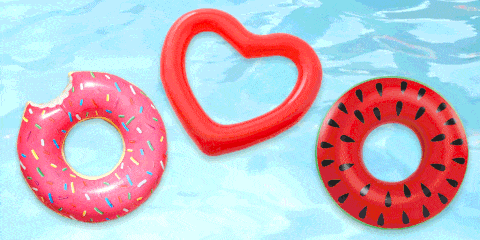 Red, Circle, Doughnut, Plastic, Baked goods, Snack, 