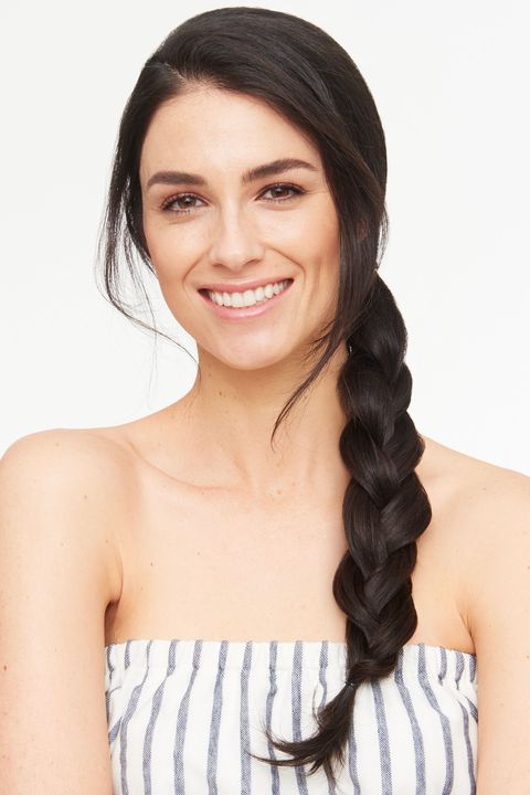 <p>A trendy braided ponytail is a breeze to D.I.Y. Prep your hair with a texturizer like <a href="http://www.shophairstory.com/www/product/869693000137" target="_blank">Hairstory Undressed</a>, which adds grip and works great on wet or damp strands. Make a side ponytail, braid it down to the ends and secure with an elastic. Post-braiding, gently tug out the hair for a more modern effect. </p>