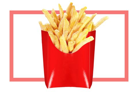 <p>"French fries aren't so horrible, but the high sodium and salt content dehydrates and causes temporary dulling of skin, while the high carbohydrate content make it just as bad for wrinkles."</p>