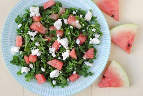 kale, watermelon, feta salad side dish