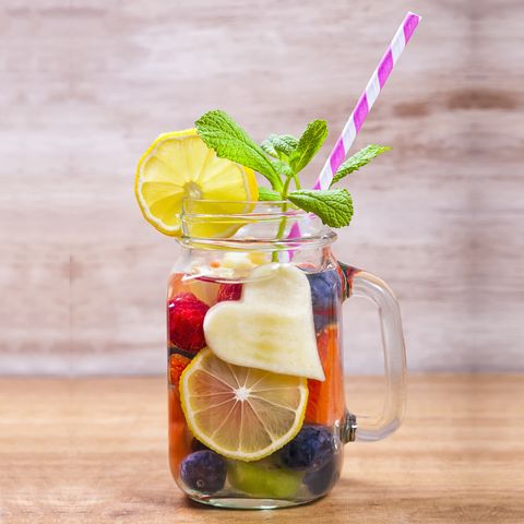 <p>Sounds fancy, but the act of infusing water is simple: Just slice up some cukes, herbs (think: mint, basil), and/or your favorite fruits, dump them into a water pitcher, and leave it in your fridge to set. "These drinks are packed with phytonutrients that help to fight off the damage from stress, toxins, and everyday living," say The Nutrition Twins. </p>