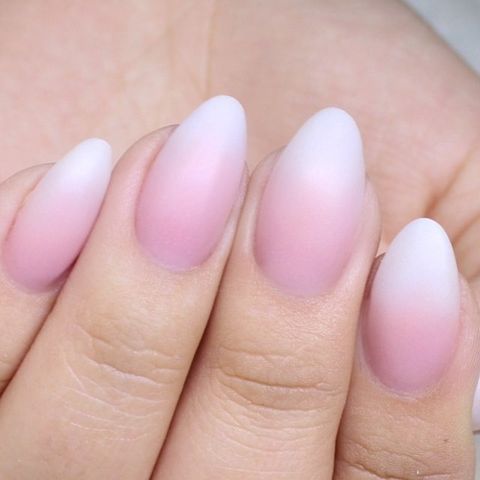 <p>White tips fade into a natural pink just <a href="https://www.instagram.com/p/BFKbLkDk7Da/" target="_blank">like a French manicure</a> — but these look so much more modern.</p>