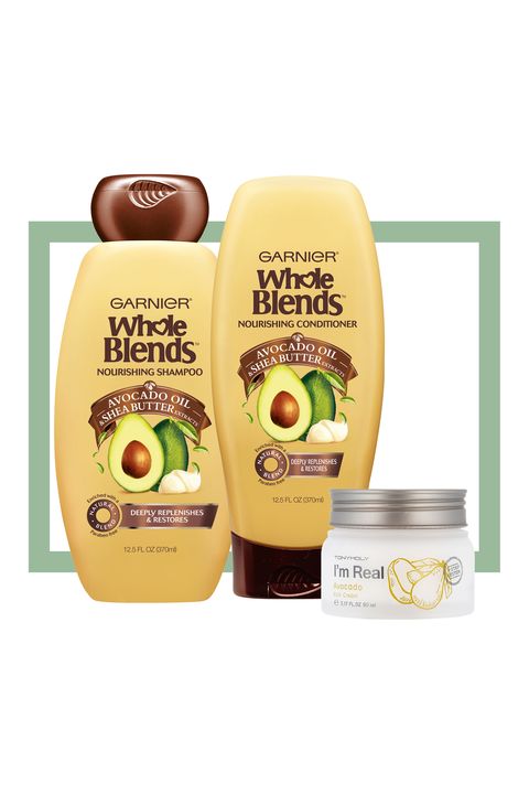 <p>Reach for <strong data-redactor-tag="strong">Garnier Whole Blends Nourishing <a href="http://bit.ly/2dxrcSI" target="_blank">Shampoo</a> and <a href="http://bit.ly/2dLhH5N" target="_blank">Conditioner</a></strong> ($3.50 each; <a href="http://bit.ly/2dxrcSI" target="_blank">walmart.com</a>) to<strong data-redactor-tag="strong"> </strong>provide thick, parched strands with a surge of moisture without weighing hair down. Then, protect and soothe sensitive skin&nbsp;by slathering on <strong data-redactor-tag="strong">Tony Moly's I'm Real Avocado Rich Cream</strong> ($17.50; <a href="http://www.ulta.com/im-real-avocado-rich-cream?productId=xlsImpprod14731037">ulta.com</a>).<br></p>
