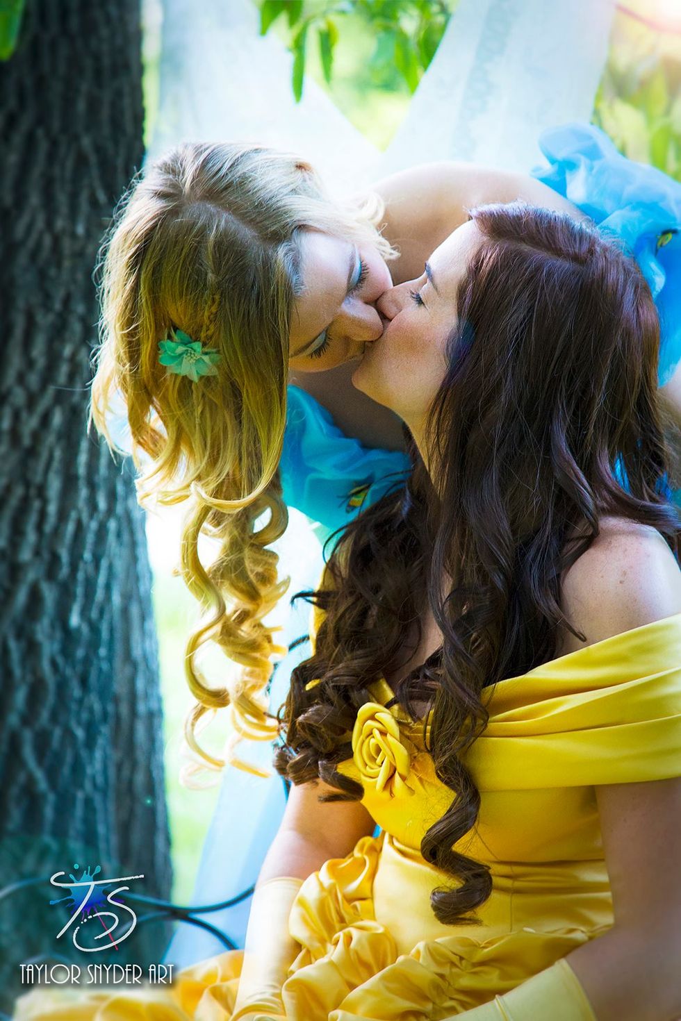 lesbian disney princess engagement shoot