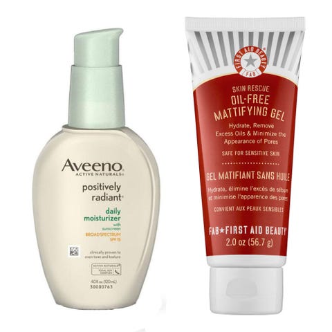 Pick the Right Brighteners <p>Every day, use a serum or lotion with one or more spot-fading ingredients like lineolic acid, kojic acid, licorice, or soy. (Try Aveeno Positively Radiant Daily Moisturizer SPF 30, .99; <a href=" http://www.target.com/p/aveeno-positively-radiant-daily-moisturizer-with-broad-spectrum-spf-30-2-5-fl-oz/-/A-10800934" target="_blank" data-tracking-id="recirc-text-link">target.com</a>.) If your marks are pink or red in color, look for green tea, chamomile, or feverfew on the product's ingredient list, all of which will calm irritation. (Try First Aid Beauty Skin Rescue Daily Face Cream, ; <a href="http://www.sephora.com/skin-rescue-daily-face-cream-P257524?skuId=1244862&icid2=products%20grid:p257524" target="_blank" data-tracking-id="recirc-text-link">sephora.com</a>.)</p>