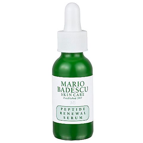 <p>Collagen — your skin's wrinkle-fighting protein — is (to say the least) essential to supple-looking skin. Luckily, peptides are proven to spark your skin's collagen production, resulting in a plump, pretty complexion. Before your night cream, apply Mario Badescu Peptide Renewal Serum ($45; <a href="https://www.mariobadescu.com/product/peptide-renewal-serum" target="_blank" data-tracking-id="recirc-text-link">mariobadescu.com</a>), which is&nbsp;packed with youth-boosting peptides and botanicals.
</p><p><strong data-verified="redactor" data-redactor-tag="strong">RELATED:&nbsp;<a href="http://www.redbookmag.com/beauty/anti-aging/features/a45995/cindy-crawford-anti-aging-tips/" target="_blank" data-tracking-id="recirc-text-link">Anti-aging Secrets from Supermodels Cindy Crawford, Brooke Shields, and Veronica Webb</a><span class="redactor-invisible-space" data-verified="redactor" data-redactor-tag="span" data-redactor-class="redactor-invisible-space"><a href="http://www.redbookmag.com/beauty/anti-aging/features/a45995/cindy-crawford-anti-aging-tips/"></a></span></strong><br></p>