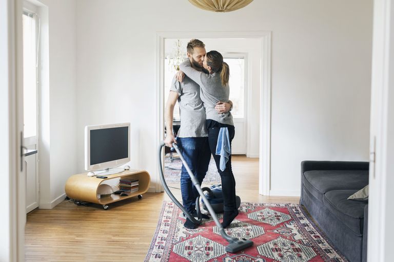 vacuuming feelgood climax quickie stockfoto
