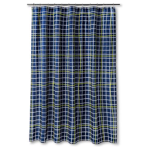 <p>Cool blues and greens make this shower curtain perfect for a boy's bathroom. ($29.99; <a href="http://www.target.com/p/shower-curtain-sabrina-soto-plaid-navy-white-yellow/-/A-50054221?ref=tgt_adv_XS000000&amp;AFID=google_pla_df&amp;CPNG=PLA_Bath+Shopping&amp;adgroup=SC_Bath&amp;LID=700000001170770pgs&amp;network=s&amp;device=c&amp;location=9004072&amp;gclid=Cj0KEQiAx7XBBRCdyNOw6PLHrYABEiQAJtyEQ9KVu28fW1bQB0xZIHYqpyByhAsSZNZ33j_Esmu-KE8aAn_V8P8HAQ&amp;gclsrc=aw.ds" target="_blank">target.com</a>)
</p>

<p><strong data-redactor-tag="strong">RELATED: <a href="http://www.redbookmag.com/home/decor/advice/g1049/bathroom-decorating-ideas/" target="_blank" data-tracking-id="recirc-text-link">20 Tiny Tricks to Make Your Bathroom Look Less Cluttered and More Grown-Up</a></strong>
</p>