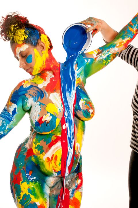 nude mom body painting
