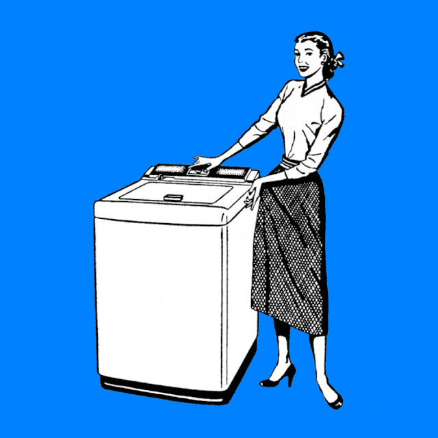 Vintage Woman Washing Machine
