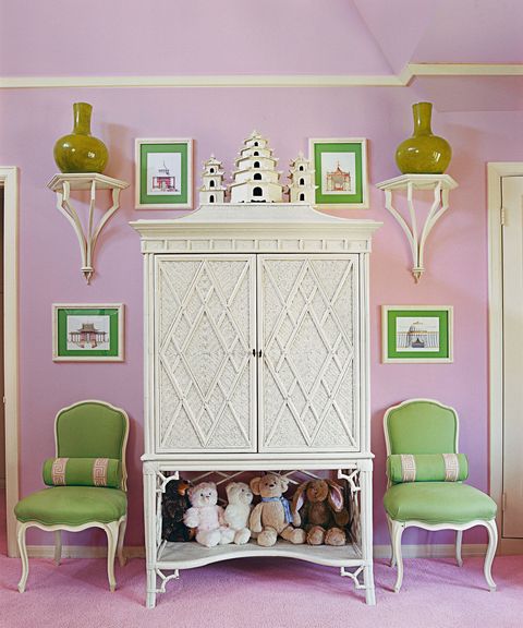 Wood, Green, Room, Interior design, Furniture, Wall, Ceiling, Chair, Purple, Interior design, 