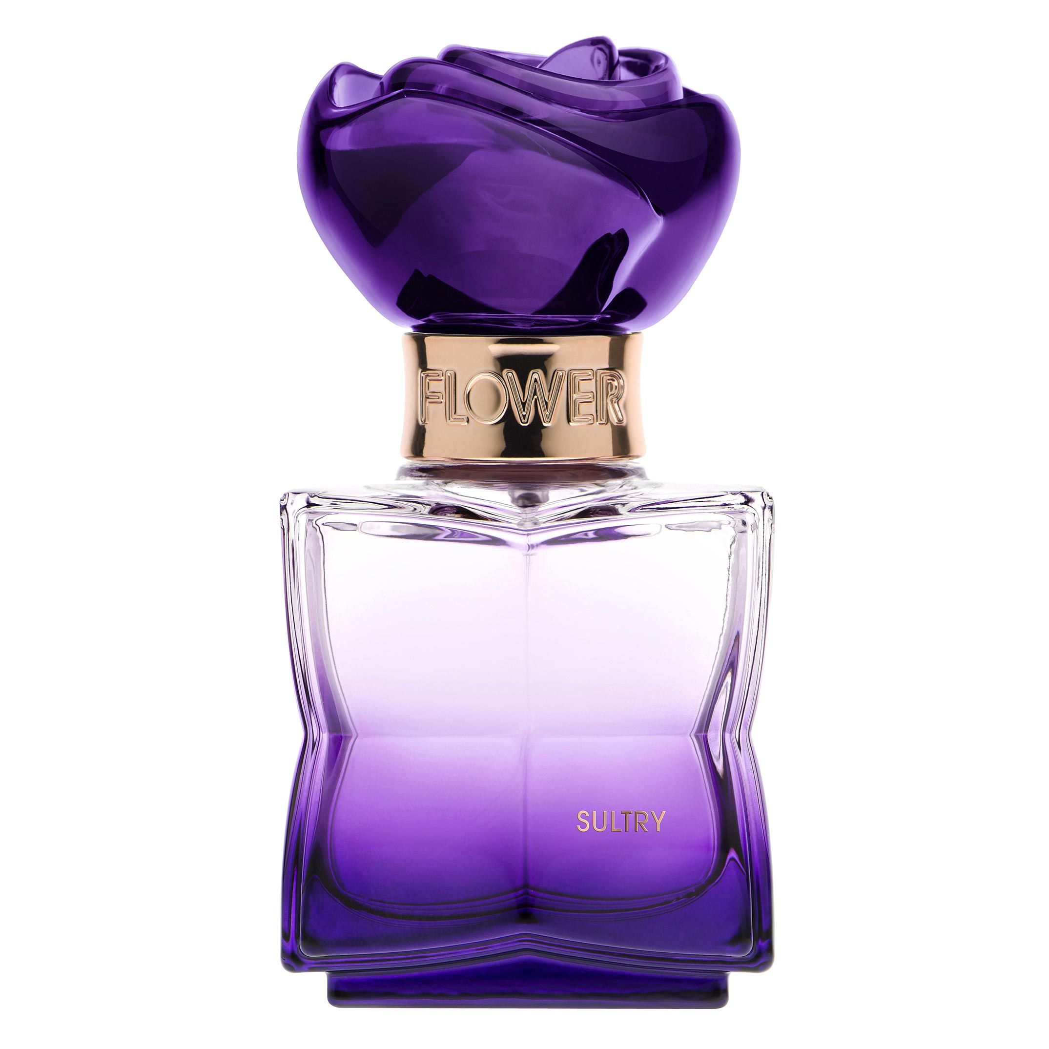 women's perfume in a purple bottle