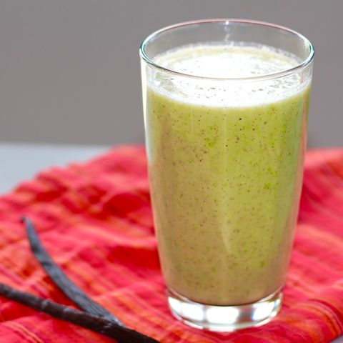<p><strong data-redactor-tag="strong">Ingredients<br></strong><span>1 cup low-fat milk<br></span><span>1 banana, sliced<br></span><span>1 tbsp almond butter<br></span><span>½ cup shelled frozen edamame<br></span><span>1 vanilla bean</span></p><p><strong data-redactor-tag="strong">Directions:&nbsp;</strong><span>Blend all ingredients together until smooth. Makes one 12-ounce serving.</span></p><p><i data-redactor-tag="i">Recipe courtesy of Amy Gorin, R.D.N., owner of </i><a href="http://amydgorin.com/" target="_blank"><i data-redactor-tag="i" data-tracking-id="recirc-text-link">Amy Gorin Nutrition</i></a><i data-redactor-tag="i"> in Jersey City, New Jersey</i>.</p><p><strong data-redactor-tag="strong">RELATED:&nbsp;<a href="http://www.redbookmag.com/food-recipes/recipes/g647/smoothie-recipes/" target="_blank" data-tracking-id="recirc-text-link">13 Healthy Smoothies We Can't Stop Sipping</a></strong><span class="redactor-invisible-space" data-verified="redactor" data-redactor-tag="span" data-redactor-class="redactor-invisible-space"></span><br></p>