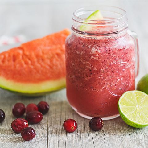 <p><strong data-redactor-tag="strong" data-verified="redactor">Ingredients<br></strong>2 ½ cups of GoodBelly Cranberry Watermelon Probiotic JuiceDrink (or similar product of choice)<br>1 cup of fresh or frozen cranberries<br>1 cup of watermelon<br>2 cups of ice<br>1 lime, juiced</p><p><strong data-redactor-tag="strong" data-verified="redactor">Directions: </strong>Blend all ingredients together until smooth and serve. Makes four drinks.</p><p>(<i data-redactor-tag="i">Recipe</i><i data-redactor-tag="i">&nbsp;courtesy of&nbsp;</i><a href="http://goodbelly.com/" target="_blank"><i data-redactor-tag="i" data-tracking-id="recirc-text-link">GoodBelly</i></a><i data-redactor-tag="i">.)</i></p>