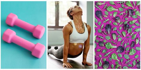 Pink, Arm, Physical fitness, Leg, Room, Thigh, Yoga mat, 