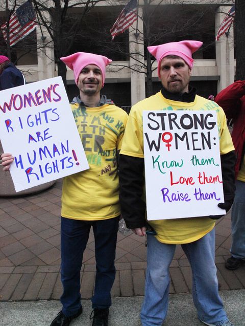 men at women's march