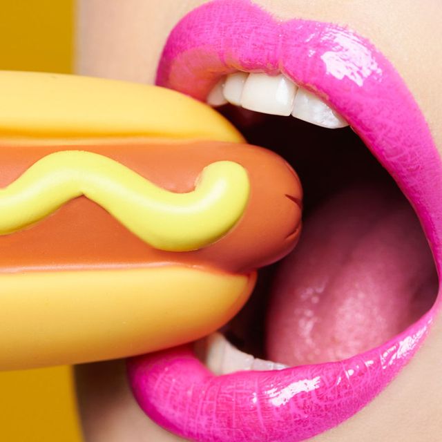 woman hot dog