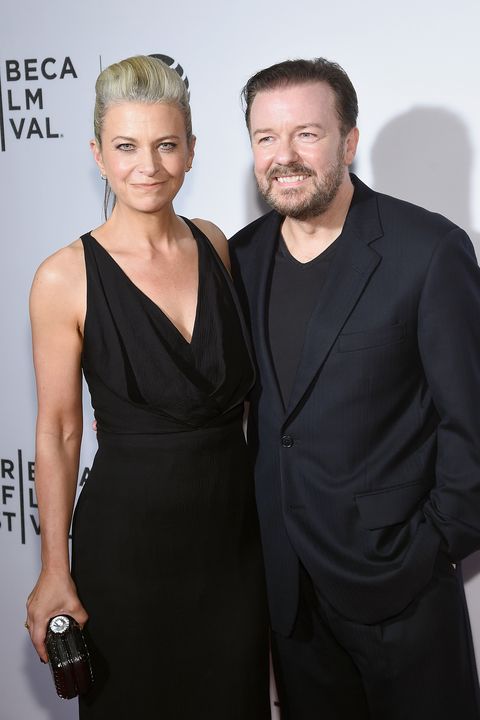 <p>The English comedian and his novelist wife have been together for 35 years. Gervais has said&nbsp;that <a href="http://www.ctvnews.ca/entertainment/after-30-years-together-ricky-gervais-sees-no-point-in-marrying-jane-fallon-1.1927887" target="_blank" data-tracking-id="recirc-text-link">there's "no point" in getting married</a>.</p>