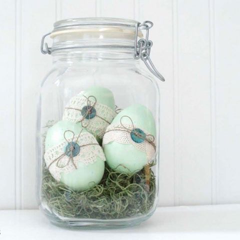 Mason jar, Egg, Bird nest, Glass, Egg, 