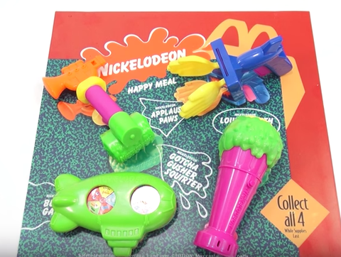 <p>These toys let you bring home what <a href="https://www.youtube.com/watch?v=a0ikC1Se2mQ" target="_blank" data-tracking-id="recirc-text-link">Nick</a> did best on TV: slime (in the form of a microphone), giant orange blimps (that acted as water guns) and slapstick gimmicks (like a hand clap gun). <span class="redactor-invisible-space" data-verified="redactor" data-redactor-tag="span" data-redactor-class="redactor-invisible-space"></span></p>