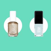 Nail polish, Product, Nail care, Cosmetics, Nail, Liquid, Material property, Finger, Glass bottle, Fluid, 