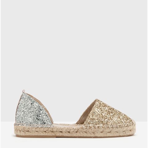 <p>$90; <a href="http://www.bodenusa.com/en-us/womens-shoes-boots/sandals/ar822-gld/womens-gold_silver-glitter-two-part-espadrille" target="_blank" data-tracking-id="recirc-text-link">bodenusa.com</a></p>