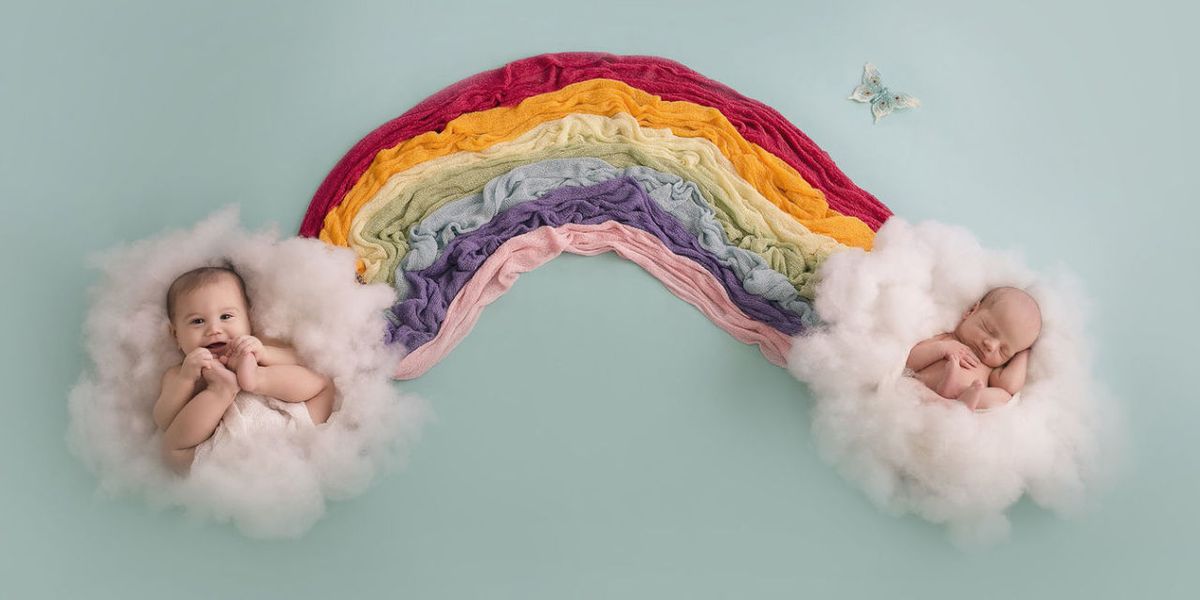 Rainbow Babies Photoshoot - Couple Has Rainbow-Themed Newborn Shoot For