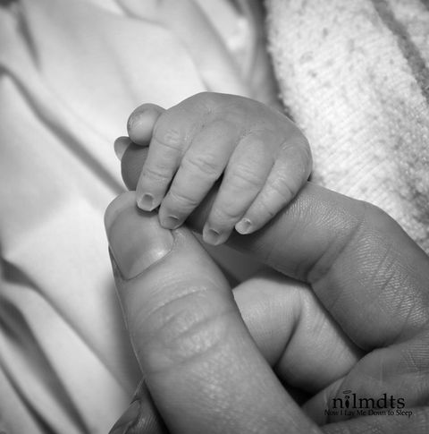 Hand, Finger, Skin, Nail, Child, Baby, Black-and-white, Holding hands, Close-up, Gesture, 