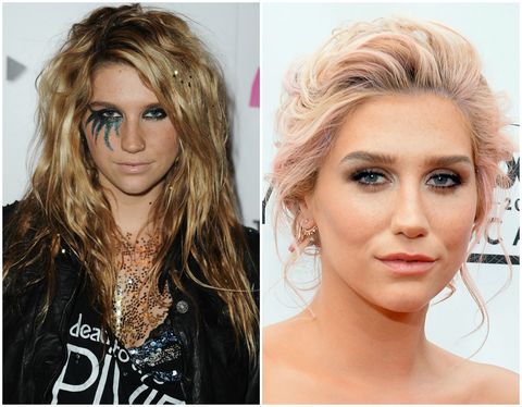 Between get-noticed stage costumes and in-your-face makeup, Ke$ha was never an artist to be ignored. Recently, though, the star has not only dropped the dollar sign in her name (opting for a simple 'S' instead), she's also chosen to wear more neutral tones on the reg. And while she still plays with fun hair trends — the blush pink hair in her is almost angelic — this more calming look seems way more her speed.