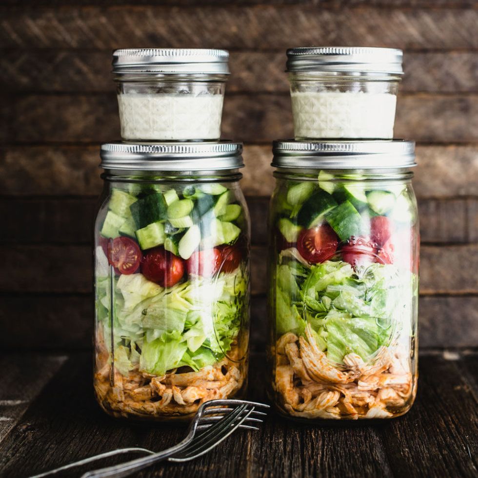 Southwest Chicken Salad + How To Make Mason Jar Salads - A Simplified Life